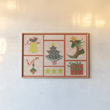 The Night Before Christmas I Bright by Farida Zaman. shown as a paper print in a natural frame. Available as a archival giclee rolled canvas, fine art paper, or poster print. SKU 76181i.