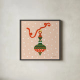 The Night Before Christmas II Bright by Farida Zaman. Shown in a sleek black glass frame for a contemporary gallery look. Available as an archival giclee rolled canvas, fine art paper, or poster print. SKU 76182a.