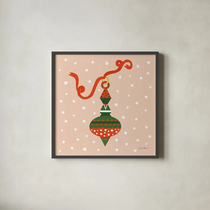 The Night Before Christmas II Bright by Farida Zaman. Shown in a sleek black glass frame for a contemporary gallery look. Available as an archival giclee rolled canvas, fine art paper, or poster print. SKU 76182a.