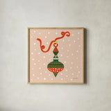 The Night Before Christmas II Bright by Farida Zaman. Shown in a natural wood glass frame for a timeless modern aesthetic. Available as an archival giclee rolled canvas, fine art paper, or poster print. SKU 76182a.