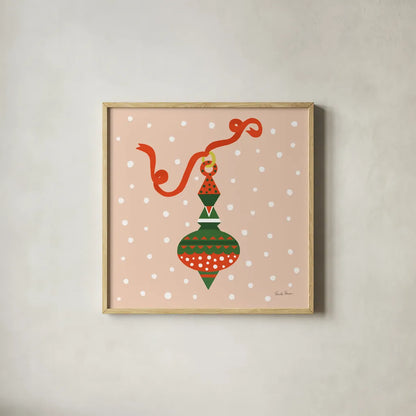 The Night Before Christmas II Bright by Farida Zaman. Shown in a natural wood glass frame for a timeless modern aesthetic. Available as an archival giclee rolled canvas, fine art paper, or poster print. SKU 76182a.