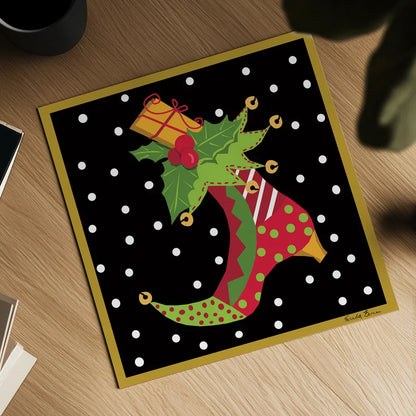 The Night Before Christmas III by Farida Zaman. Shown as a detailed flat fine art print, highlighting archival giclee quality. Available as an archival giclee rolled canvas, fine art paper, or poster print. SKU 33044a.