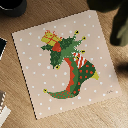 The Night Before Christmas III Bright by Farida Zaman. Shown as a detailed flat fine art print, highlighting archival giclee quality. Available as an archival giclee rolled canvas, fine art paper, or poster print. SKU 76183a.