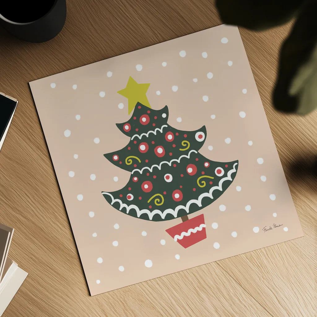 The Night Before Christmas IV Bright by Farida Zaman. Shown as a detailed flat fine art print, highlighting archival giclee quality. Available as an archival giclee rolled canvas, fine art paper, or poster print. SKU 76184a.