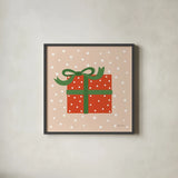 The Night Before Christmas V Bright by Farida Zaman. Shown in a sleek black glass frame for a contemporary gallery look. Available as an archival giclee rolled canvas, fine art paper, or poster print. SKU 76185a.