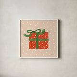 The Night Before Christmas V Bright by Farida Zaman. Shown in a crisp white glass frame for a clean and minimalist style. Available as an archival giclee rolled canvas, fine art paper, or poster print. SKU 76185a.