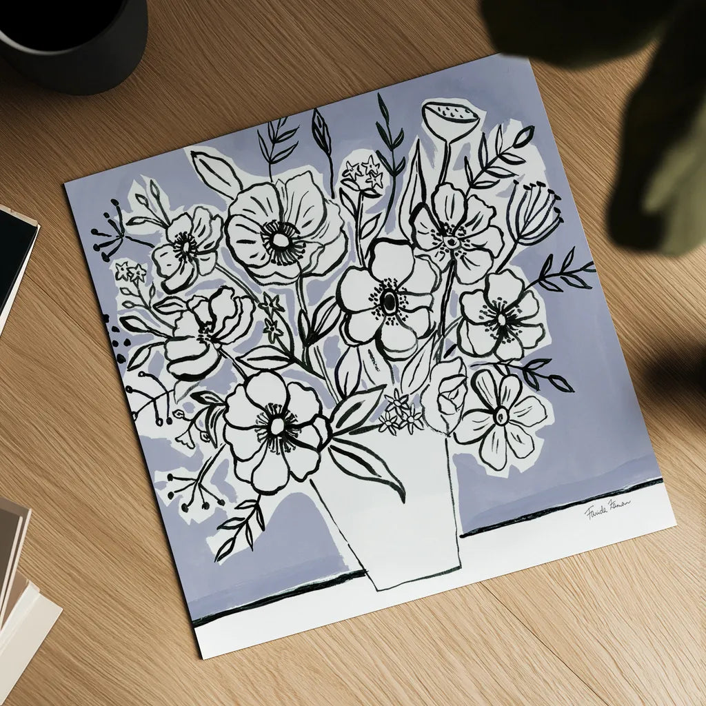 Timeless Florals by Farida Zaman. Shown as a detailed flat fine art print, highlighting archival giclee quality. Available as an archival giclee rolled canvas, fine art paper, or poster print. SKU 75851a.