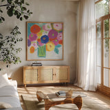 To My Love by Farida Zaman. Shown in a natural wood frame in a cozy modern living room. Available as an archival giclee rolled canvas, fine art paper, or poster print. SKU 96322a.