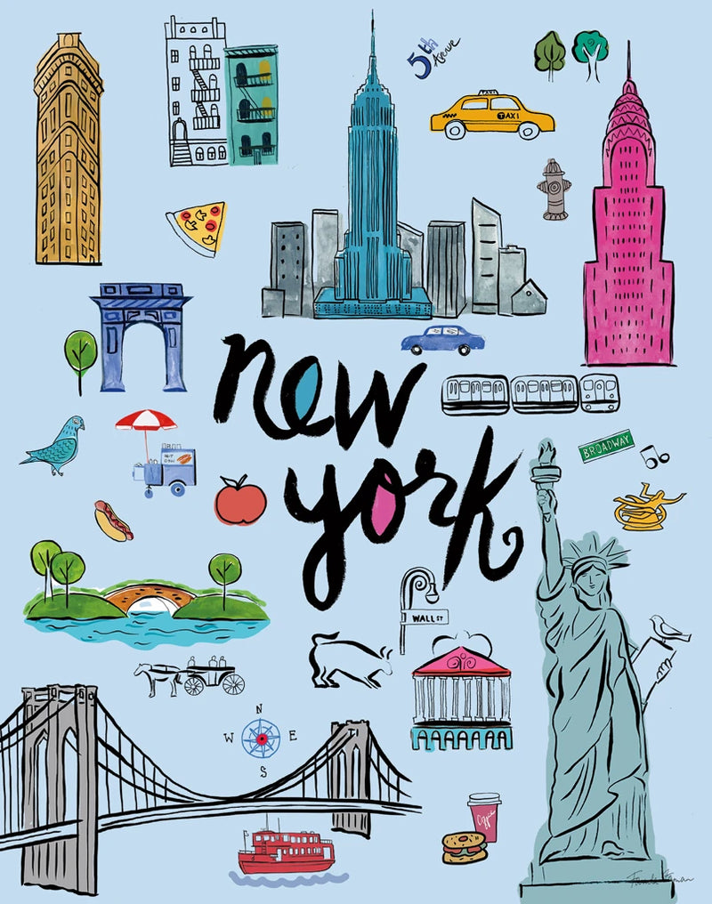 Travel NYC Blue by Farida Zaman