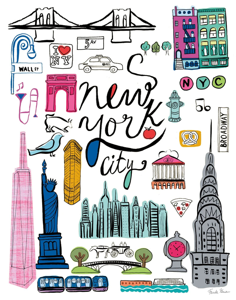 Travel NYC White by Farida Zaman