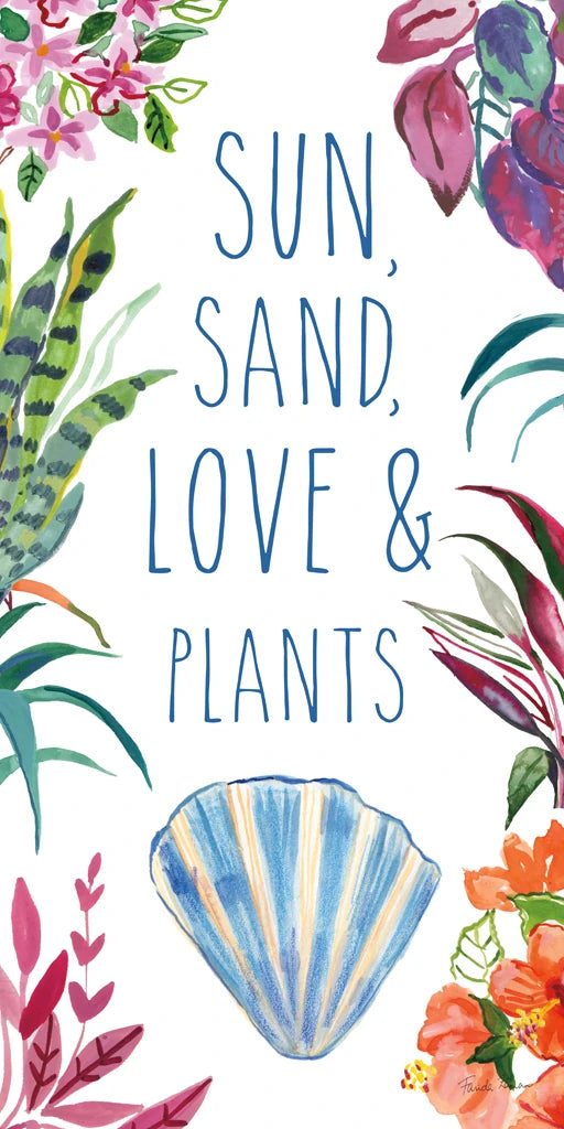Tropical Home X on White by Farida Zaman