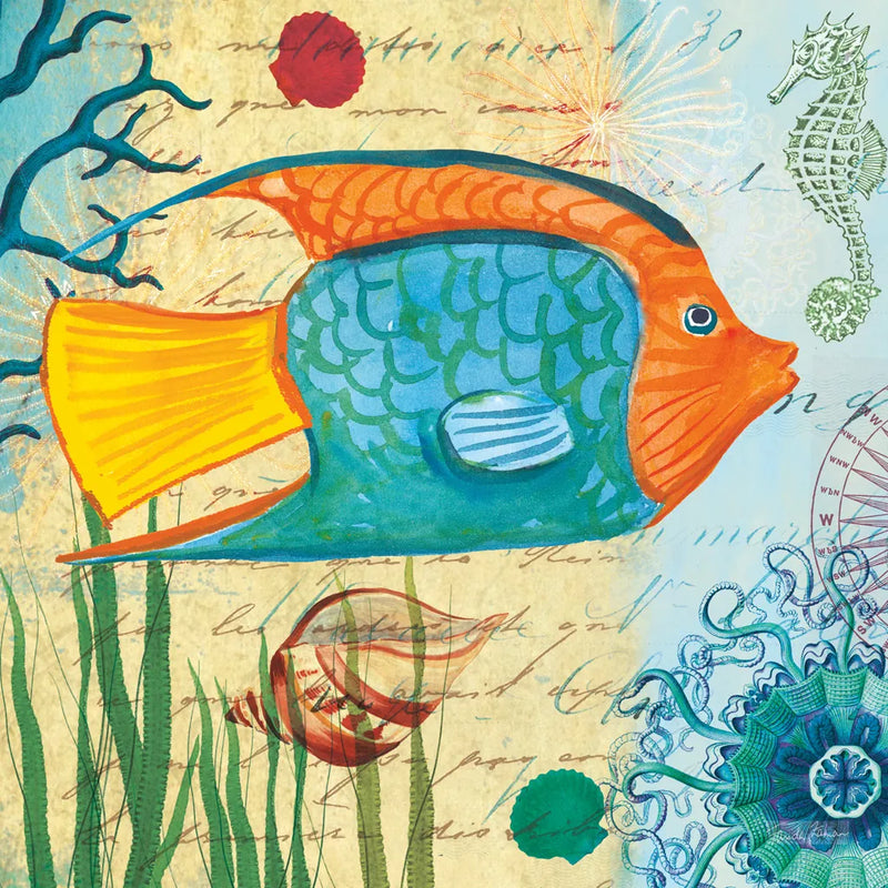 Tropical Underwater I by Farida Zaman. SKU 37584a. Archival Giclee Fine art print for wall decor.