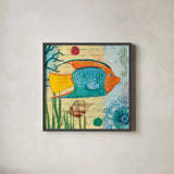 Tropical Underwater I by Farida Zaman. Shown in a sleek black glass frame for a contemporary gallery look. Available as an archival giclee rolled canvas, fine art paper, or poster print. SKU 37584a.