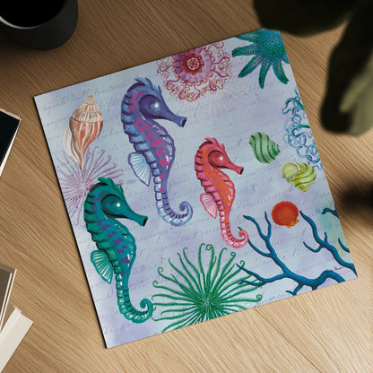 Tropical Underwater II by Farida Zaman. Shown as a detailed flat fine art print, highlighting archival giclee quality. Available as an archival giclee rolled canvas, fine art paper, or poster print. SKU 37585a.