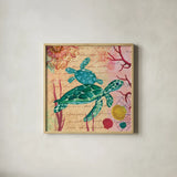 Tropical Underwater IV by Farida Zaman. Shown in a natural wood glass frame for a timeless modern aesthetic. Available as an archival giclee rolled canvas, fine art paper, or poster print. SKU 37587a.