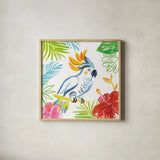 Tropicana I by Farida Zaman. Shown in a natural wood glass frame for a timeless modern aesthetic. Available as an archival giclee rolled canvas, fine art paper, or poster print. SKU 35960a.