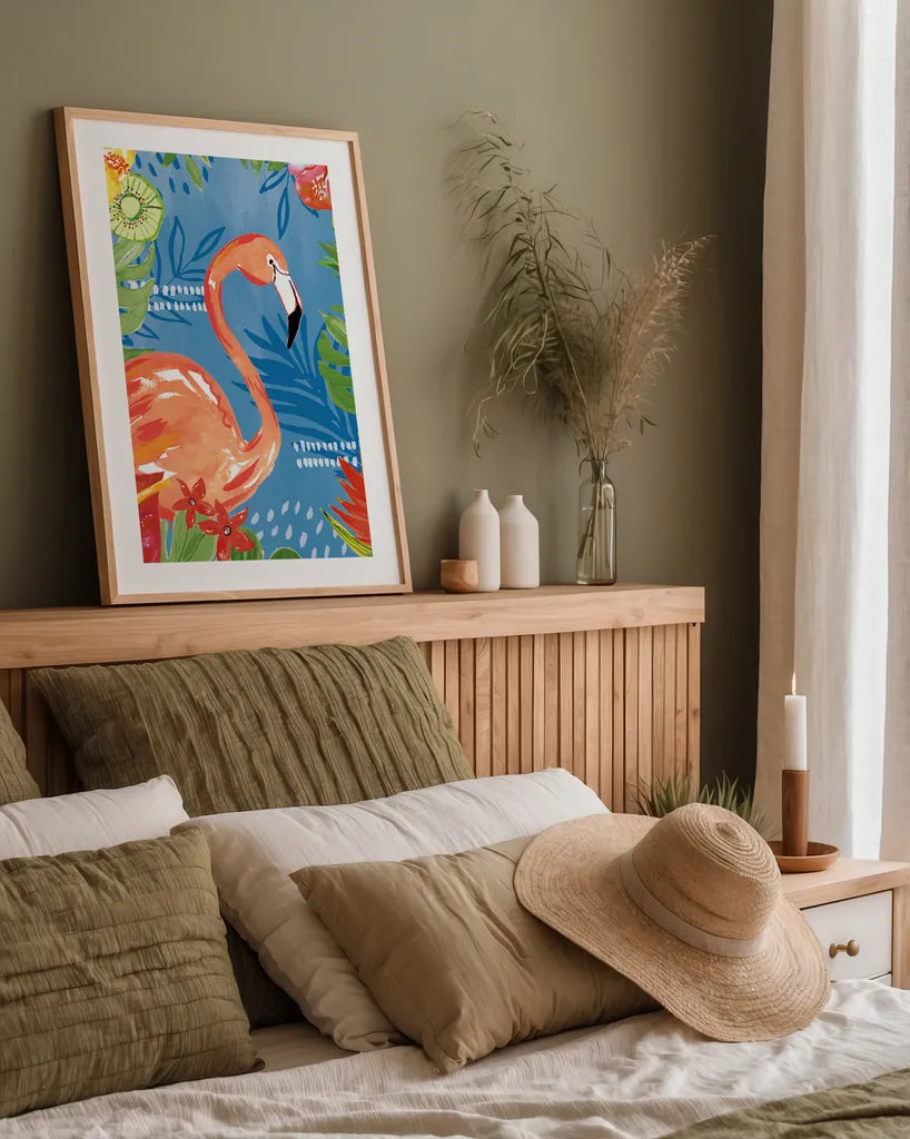 Tutti Frutti IV v2 by Farida Zaman. shown as a paper print in a natural frame. Available as a archival giclee rolled canvas, fine art paper, or poster print. SKU 54243h.