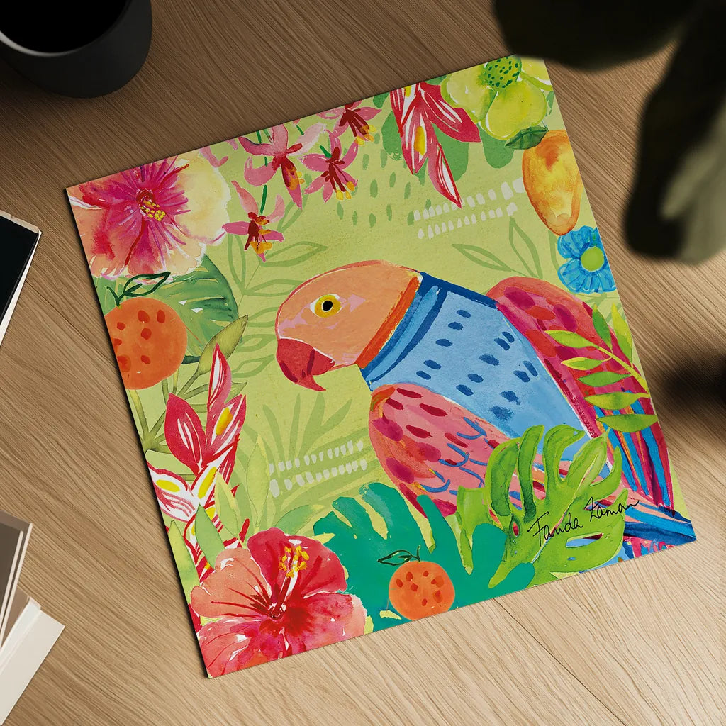 Tutti Frutti V by Farida Zaman. Shown as a detailed flat fine art print, highlighting archival giclee quality. Available as an archival giclee rolled canvas, fine art paper, or poster print. SKU 52030a.