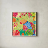 Tutti Frutti V by Farida Zaman. Shown in a crisp white glass frame for a clean and minimalist style. Available as an archival giclee rolled canvas, fine art paper, or poster print. SKU 52030a.