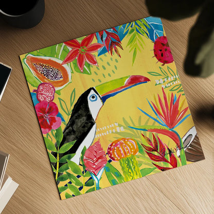 Tutti Frutti VI by Farida Zaman. Shown as a detailed flat fine art print, highlighting archival giclee quality. Available as an archival giclee rolled canvas, fine art paper, or poster print. SKU 52031a.