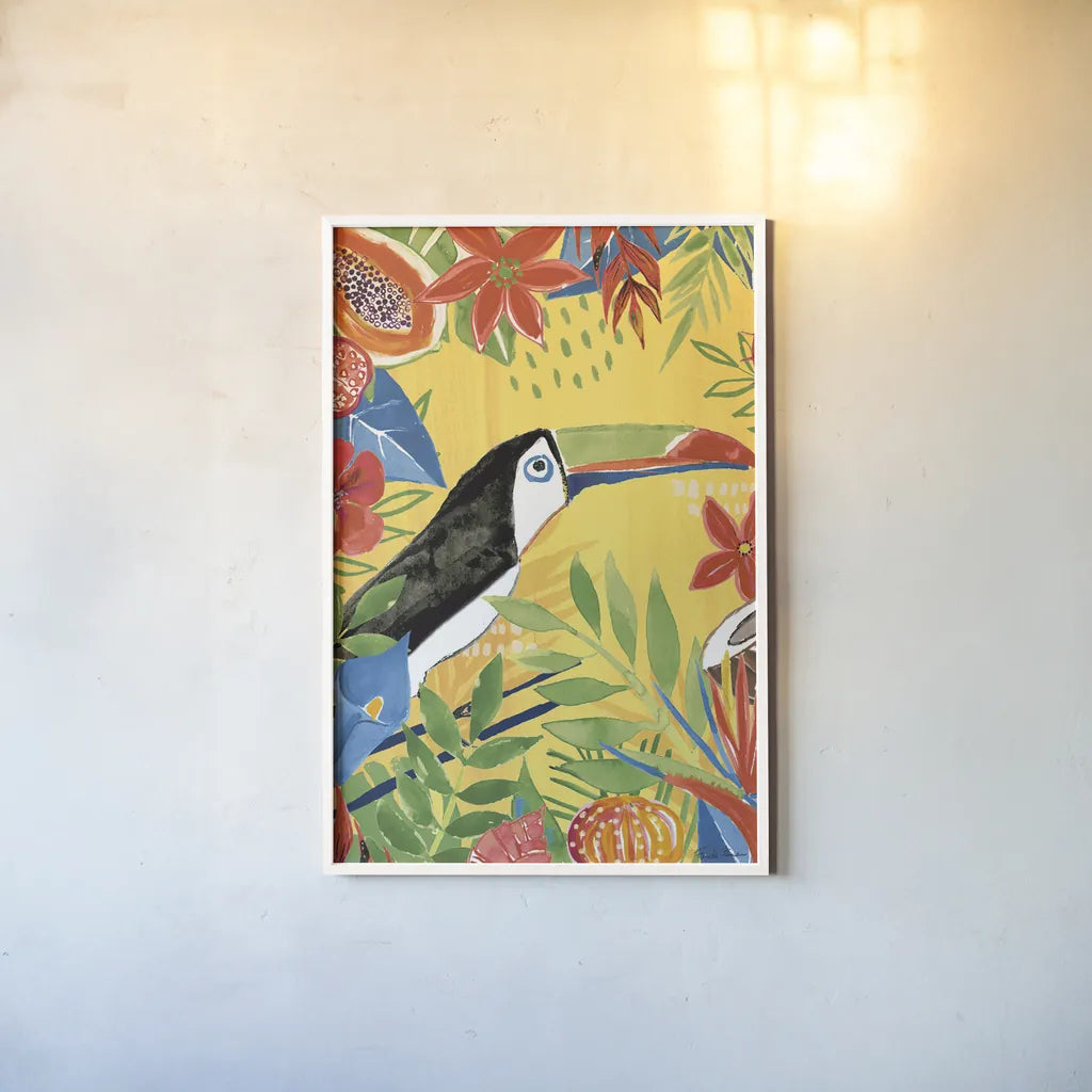 Tutti Frutti VI v2 by Farida Zaman. shown as a paper print in a white frame. Available as a archival giclee rolled canvas, fine art paper, or poster print. SKU 54244h.