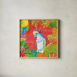 Tutti Frutti VII by Farida Zaman. Shown in a natural wood glass frame for a timeless modern aesthetic. Available as an archival giclee rolled canvas, fine art paper, or poster print. SKU 52032a.