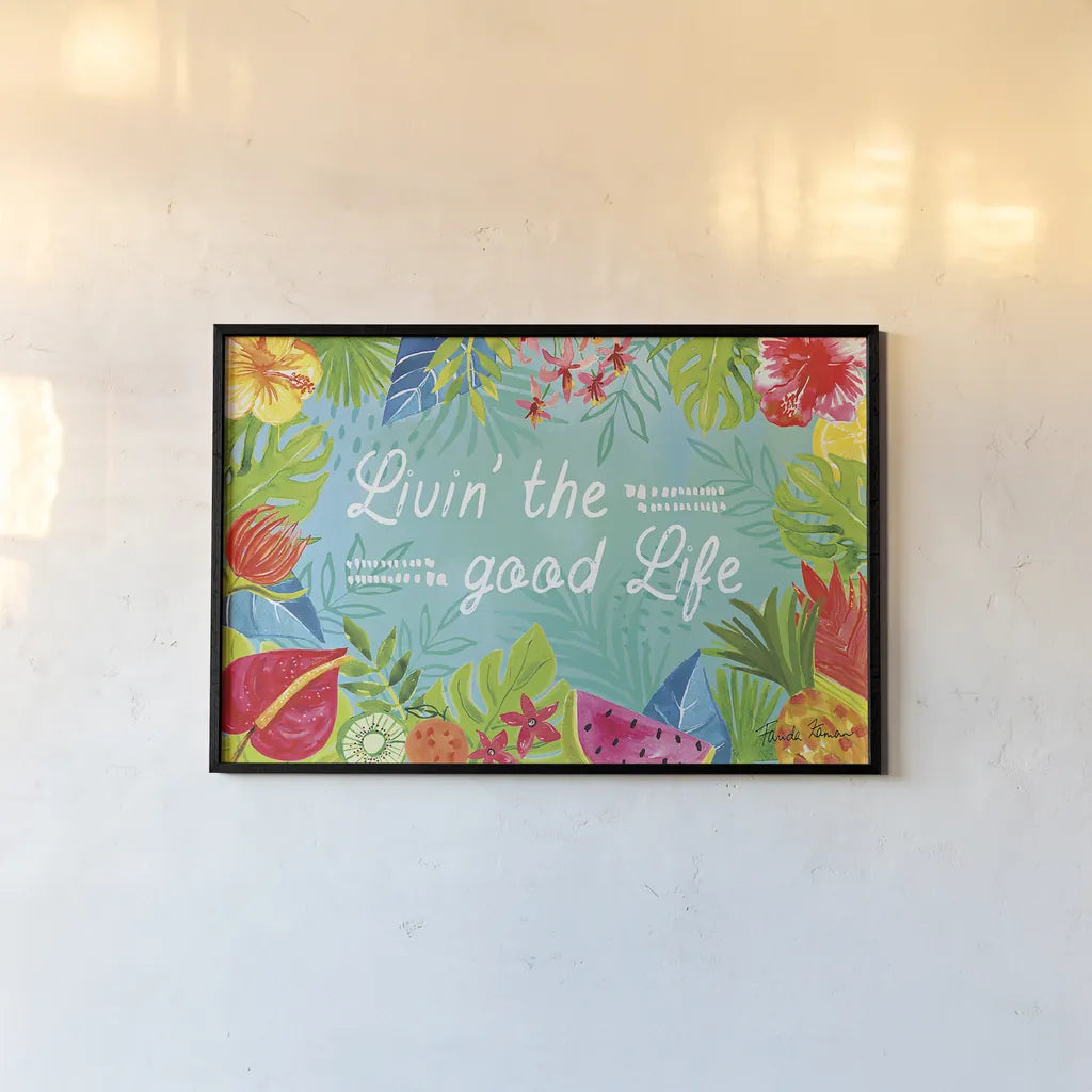 Tutti Frutti VIII by Farida Zaman. shown as a paper print in a black flame. Available as a archival giclee rolled canvas, fine art paper, or poster print. SKU 52033i.