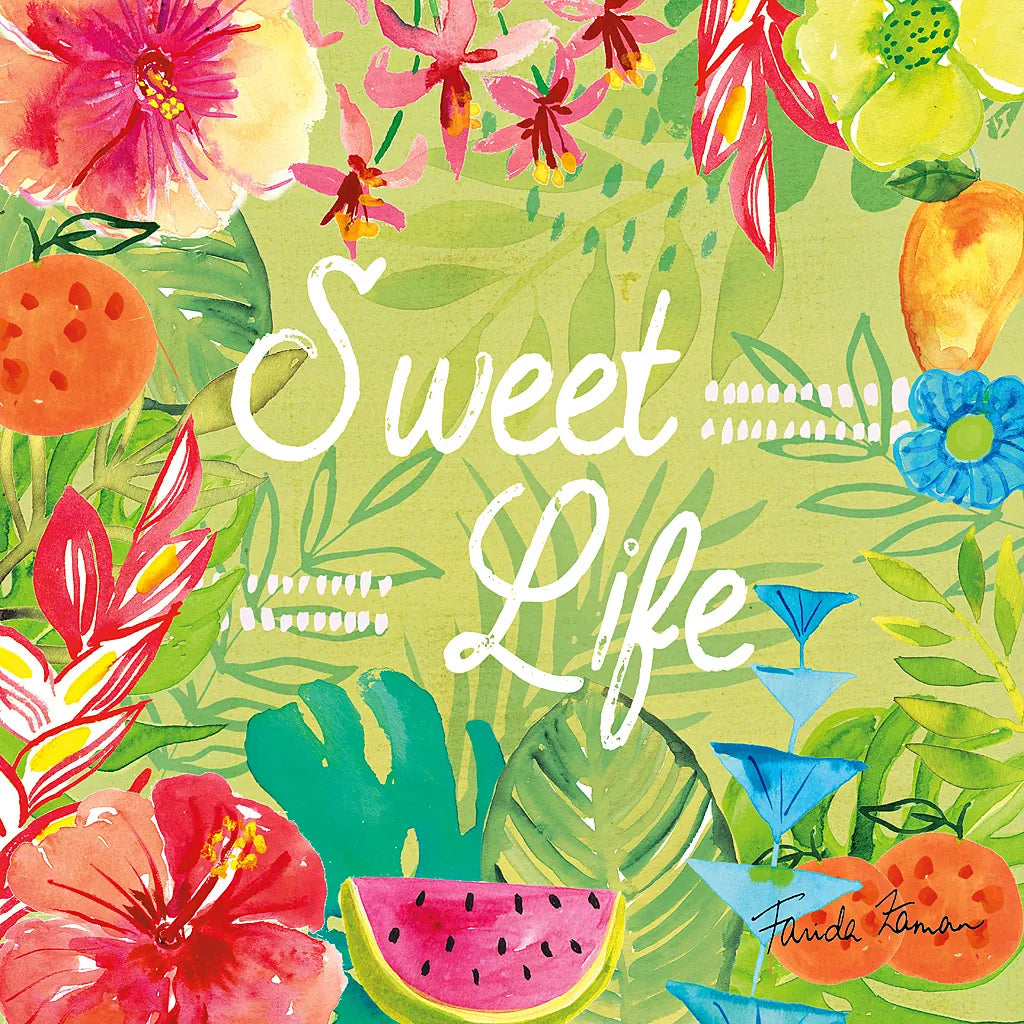 Tutti Frutti X by Farida Zaman. SKU 52035a. Archival Giclee Fine art print for wall decor.