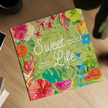 Tutti Frutti X by Farida Zaman. Shown as a detailed flat fine art print, highlighting archival giclee quality. Available as an archival giclee rolled canvas, fine art paper, or poster print. SKU 52035a.