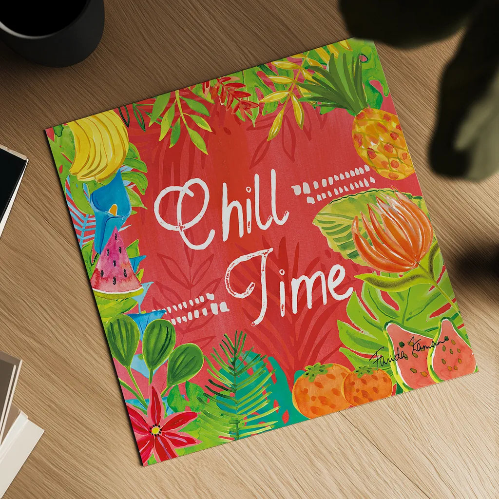 Tutti Frutti XII by Farida Zaman. Shown as a detailed flat fine art print, highlighting archival giclee quality. Available as an archival giclee rolled canvas, fine art paper, or poster print. SKU 52037a.