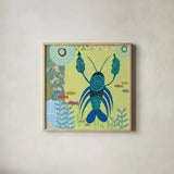Underwater World I by Farida Zaman. Shown in a natural wood glass frame for a timeless modern aesthetic. Available as an archival giclee rolled canvas, fine art paper, or poster print. SKU 33254a.