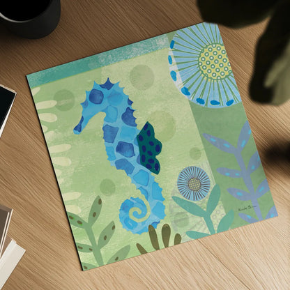 Underwater World III by Farida Zaman. Shown as a detailed flat fine art print, highlighting archival giclee quality. Available as an archival giclee rolled canvas, fine art paper, or poster print. SKU 33256a.