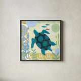 Underwater World IV by Farida Zaman. Shown in a sleek black glass frame for a contemporary gallery look. Available as an archival giclee rolled canvas, fine art paper, or poster print. SKU 33257a.