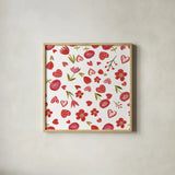 Valentine Chic Pattern III by Farida Zaman. Shown in a natural wood glass frame for a timeless modern aesthetic. Available as an archival giclee rolled canvas, fine art paper, or poster print. SKU 39749a.