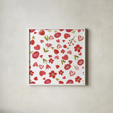 Valentine Chic Pattern III by Farida Zaman. Shown in a crisp white glass frame for a clean and minimalist style. Available as an archival giclee rolled canvas, fine art paper, or poster print. SKU 39749a.