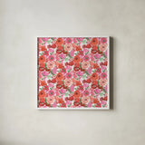 Valentine Chic Pattern IV by Farida Zaman. Shown in a crisp white glass frame for a clean and minimalist style. Available as an archival giclee rolled canvas, fine art paper, or poster print. SKU 39750a.