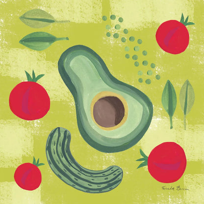 Veggie Time II by Farida Zaman. SKU 33262a. Archival Giclee Fine art print for wall decor.