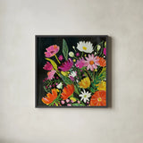 Vintage Floral I by Farida Zaman. Shown in a sleek black glass frame for a contemporary gallery look. Available as an archival giclee rolled canvas, fine art paper, or poster print. SKU 42505a.