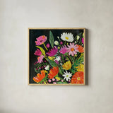 Vintage Floral I by Farida Zaman. Shown in a natural wood glass frame for a timeless modern aesthetic. Available as an archival giclee rolled canvas, fine art paper, or poster print. SKU 42505a.