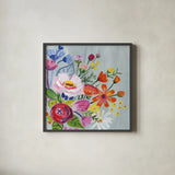 Vintage Floral II by Farida Zaman. Shown in a sleek black glass frame for a contemporary gallery look. Available as an archival giclee rolled canvas, fine art paper, or poster print. SKU 42506a.