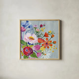 Vintage Floral II by Farida Zaman. Shown in a natural wood glass frame for a timeless modern aesthetic. Available as an archival giclee rolled canvas, fine art paper, or poster print. SKU 42506a.