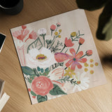 Vintage Floral II Modern by Farida Zaman. Shown as a detailed flat fine art print, highlighting archival giclee quality. Available as an archival giclee rolled canvas, fine art paper, or poster print. SKU 52774a.