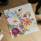 Vintage Floral II v2 by Farida Zaman. Shown as a detailed flat fine art print, highlighting archival giclee quality. Available as an archival giclee rolled canvas, fine art paper, or poster print. SKU 42909a.