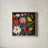 Vintage Floral III Flipped by Farida Zaman. Shown in a natural wood glass frame for a timeless modern aesthetic. Available as an archival giclee rolled canvas, fine art paper, or poster print. SKU 42961a.