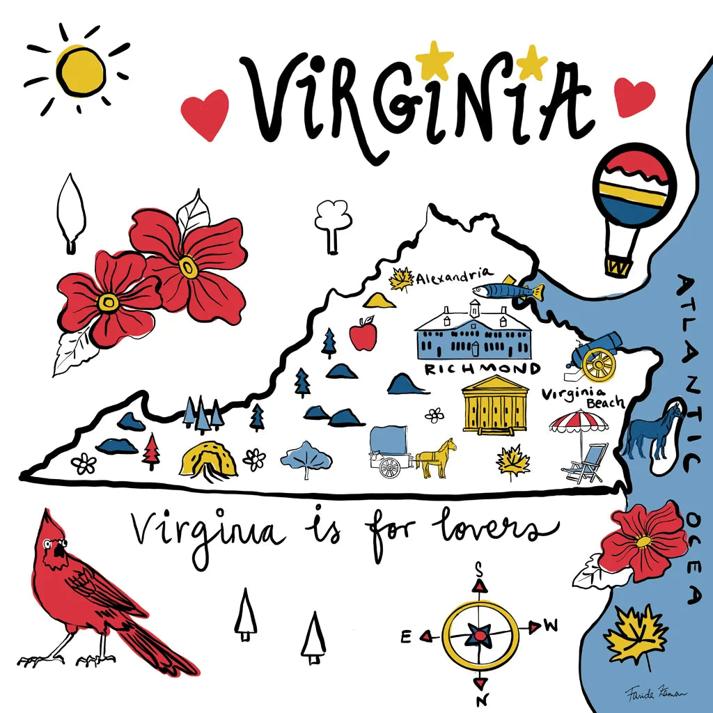 Virginia by Farida Zaman. SKU 87832a. Archival Giclee Fine art print for wall decor.