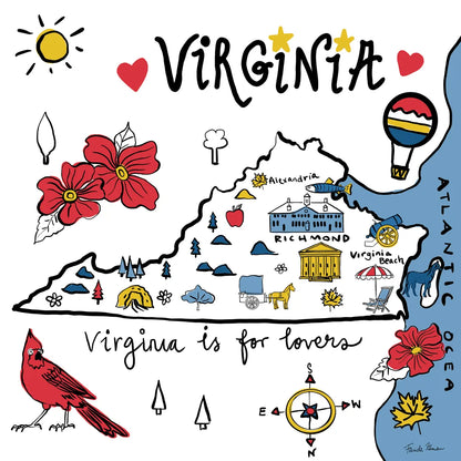 Virginia by Farida Zaman. SKU 87832a. Archival Giclee Fine art print for wall decor.