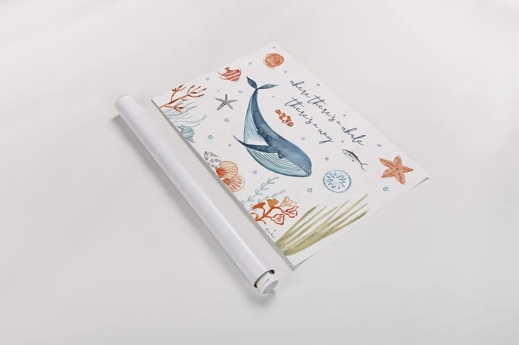 Whale Tale III by Farida Zaman. shown as a rolled paper print. Available as archival giclee rolled canvas, fine art paper, or poster print. SKU 48994i.