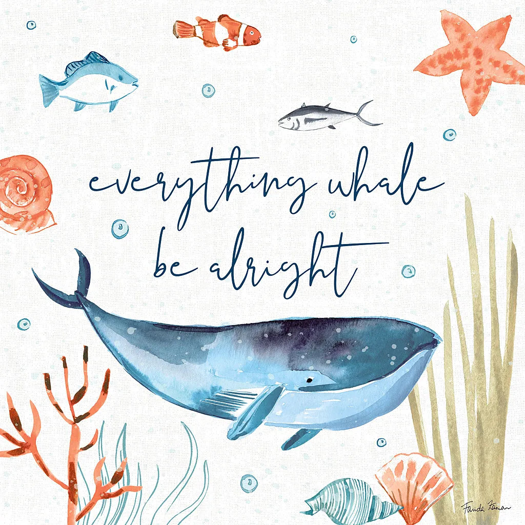 Whale Tale IV by Farida Zaman. SKU 48995a. Archival Giclee Fine art print for wall decor.