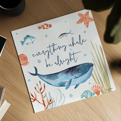 Whale Tale IV by Farida Zaman. Shown as a detailed flat fine art print, highlighting archival giclee quality. Available as an archival giclee rolled canvas, fine art paper, or poster print. SKU 48995a.