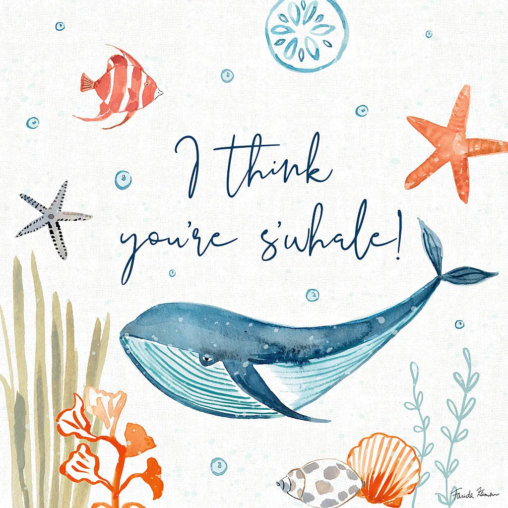 Whale Tale V by Farida Zaman. SKU 48996a. Archival Giclee Fine art print for wall decor.